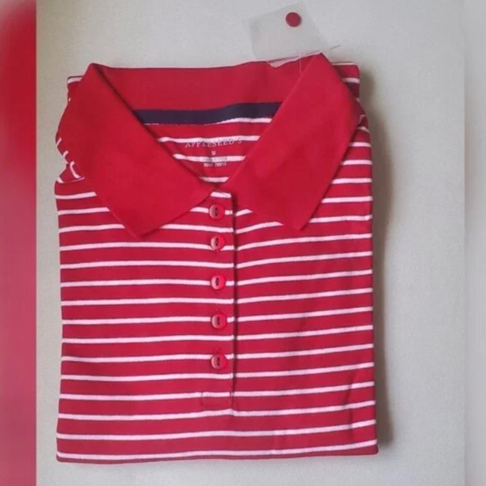 Appleseed’s Stripes Polo Shirt for Women Fashion Size M — NWT